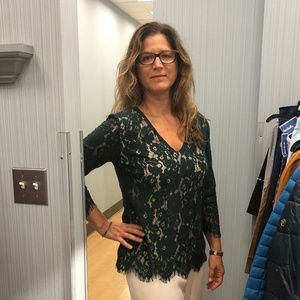 Dark green lace dress shirt